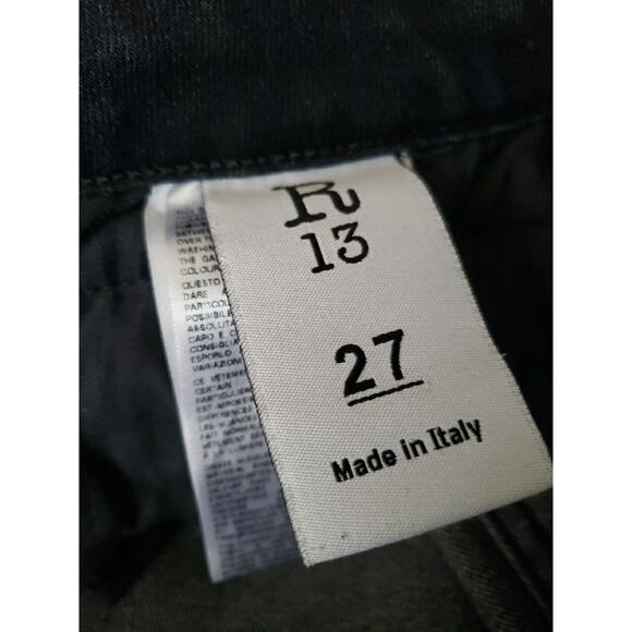 R13 Biker Boy Albany with rips Jeans Sz 27 R13W0087-297 Whiskered Raw Hem (G - Picture 6 of 15